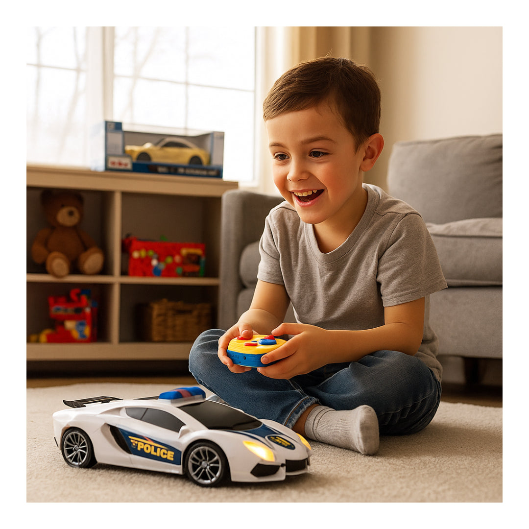 شرطة المدينة عالية السرعة RC CAR-لعبة التحكم عن بعد القابلة لإعادة الشحن