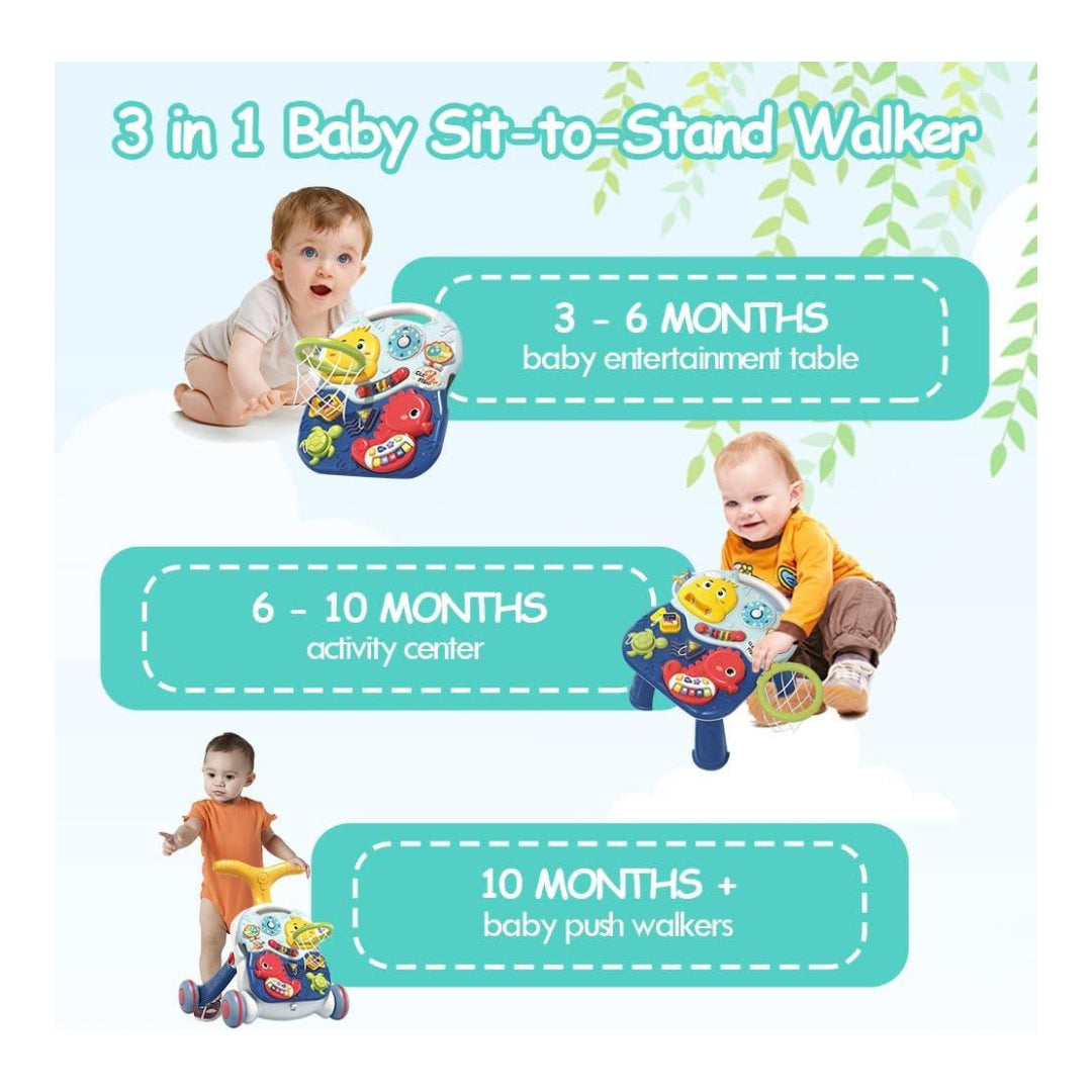 3 in 1 Baby Walker and Activity Center for Baby Girl, Toddler Walker