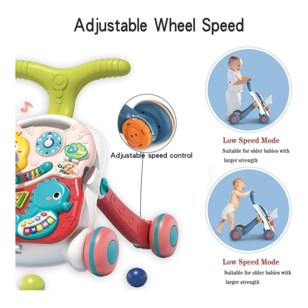 3 In1 Musical Stroller Push Walker , Game Table And Game Board
