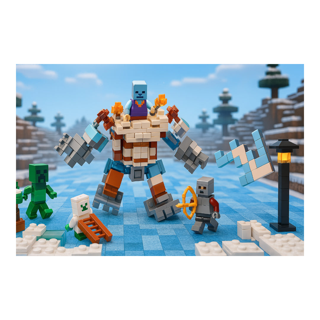 My World Ice Golem & Monster Mob Building Set