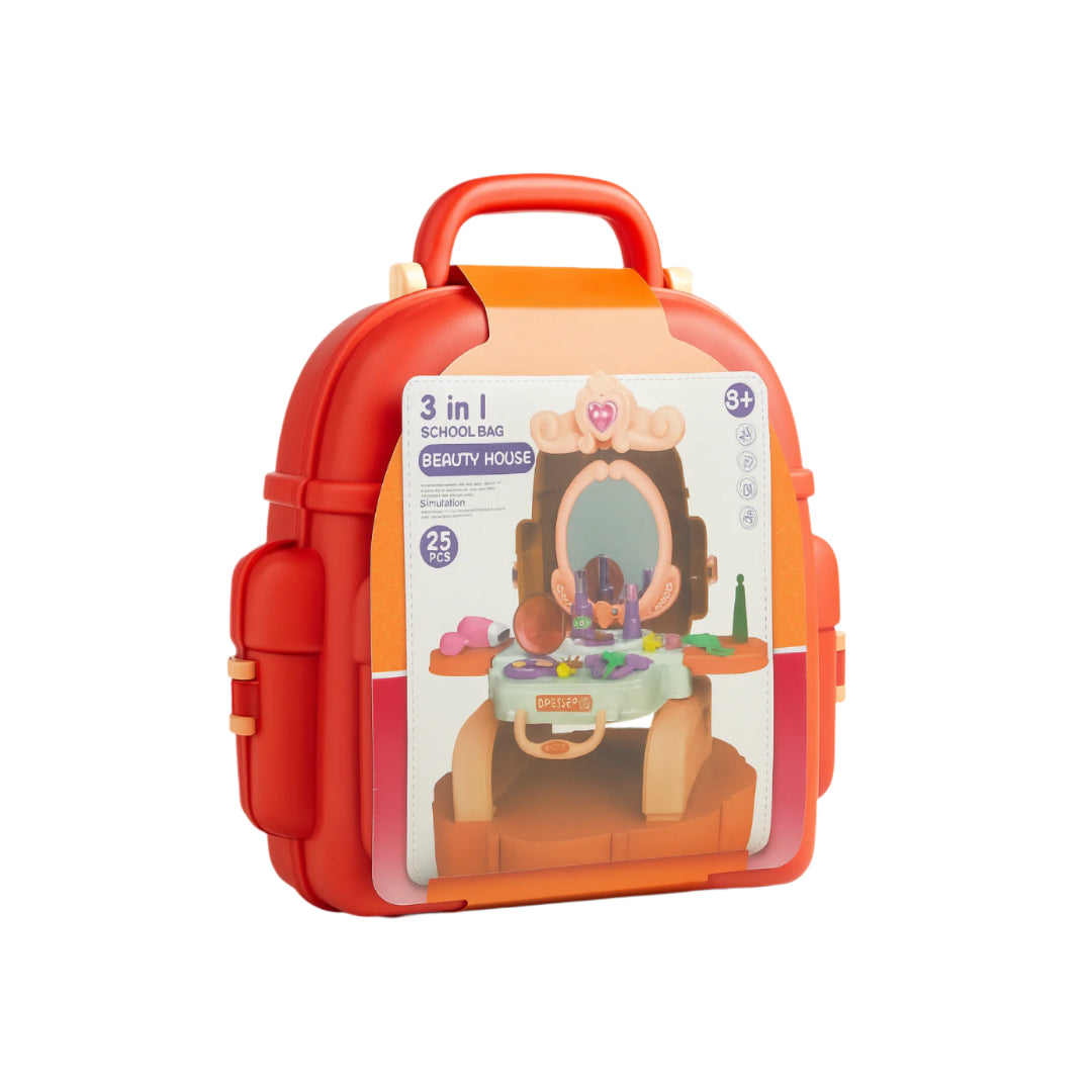3-in-1 School Bag - Beauty House Set (25 PCS)