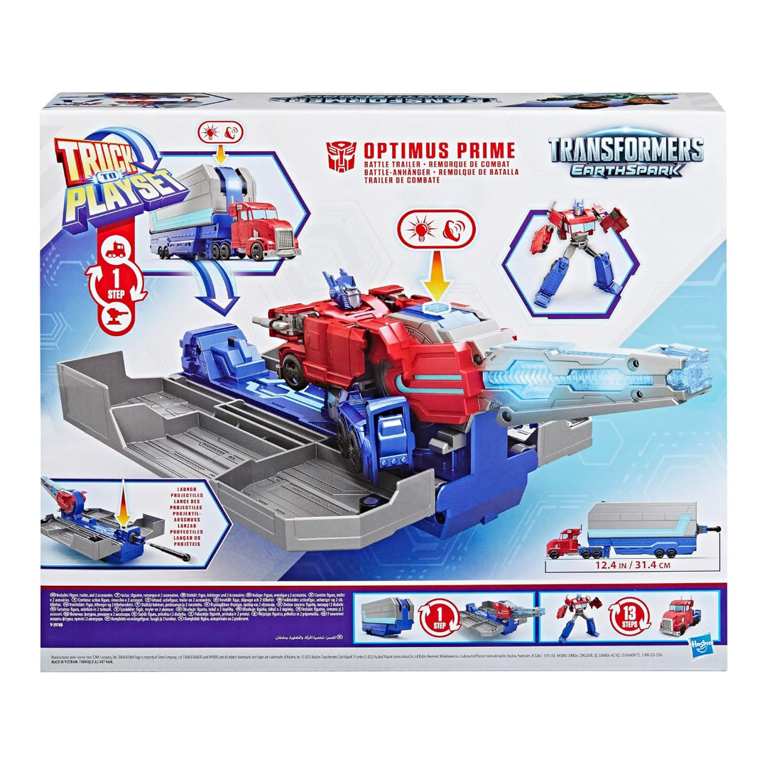 Transformers EarthSpark Optimus Prime Battle Trailer Playset