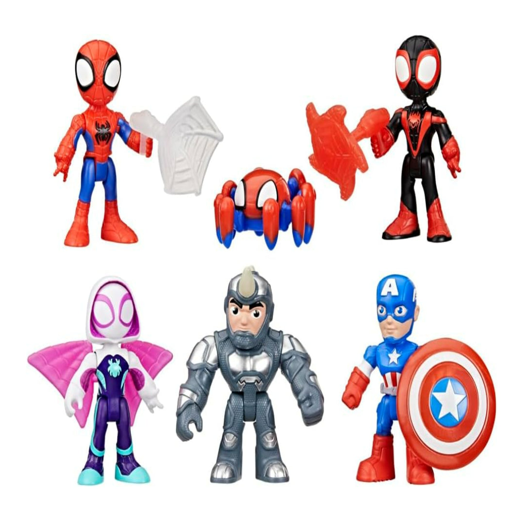 Marvel Spidey and His Amazing Friends Rhino Roundup Set Action Figure 6-Pack