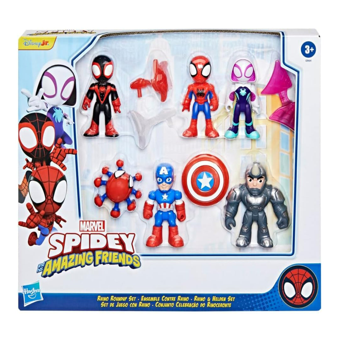 Marvel Spidey and His Amazing Friends Rhino Roundup Set Action Figure 6-Pack