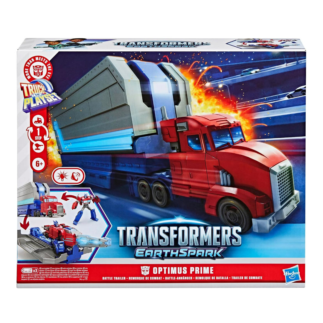 Transformers EarthSpark Optimus Prime Battle Trailer Playset