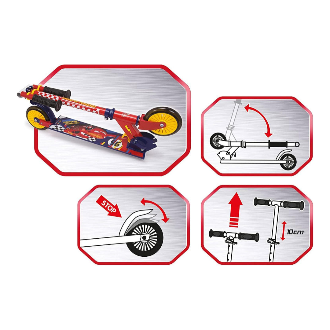 Smoby Kid's Cars 2-Wheel Foldable Scooter