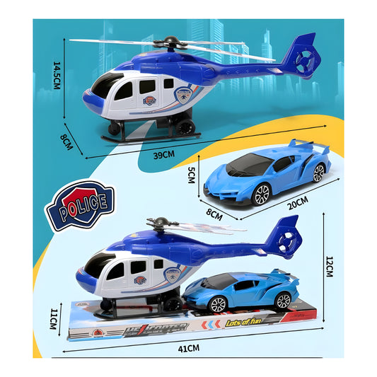 Helicopter and Lamborghini Car Toy Set