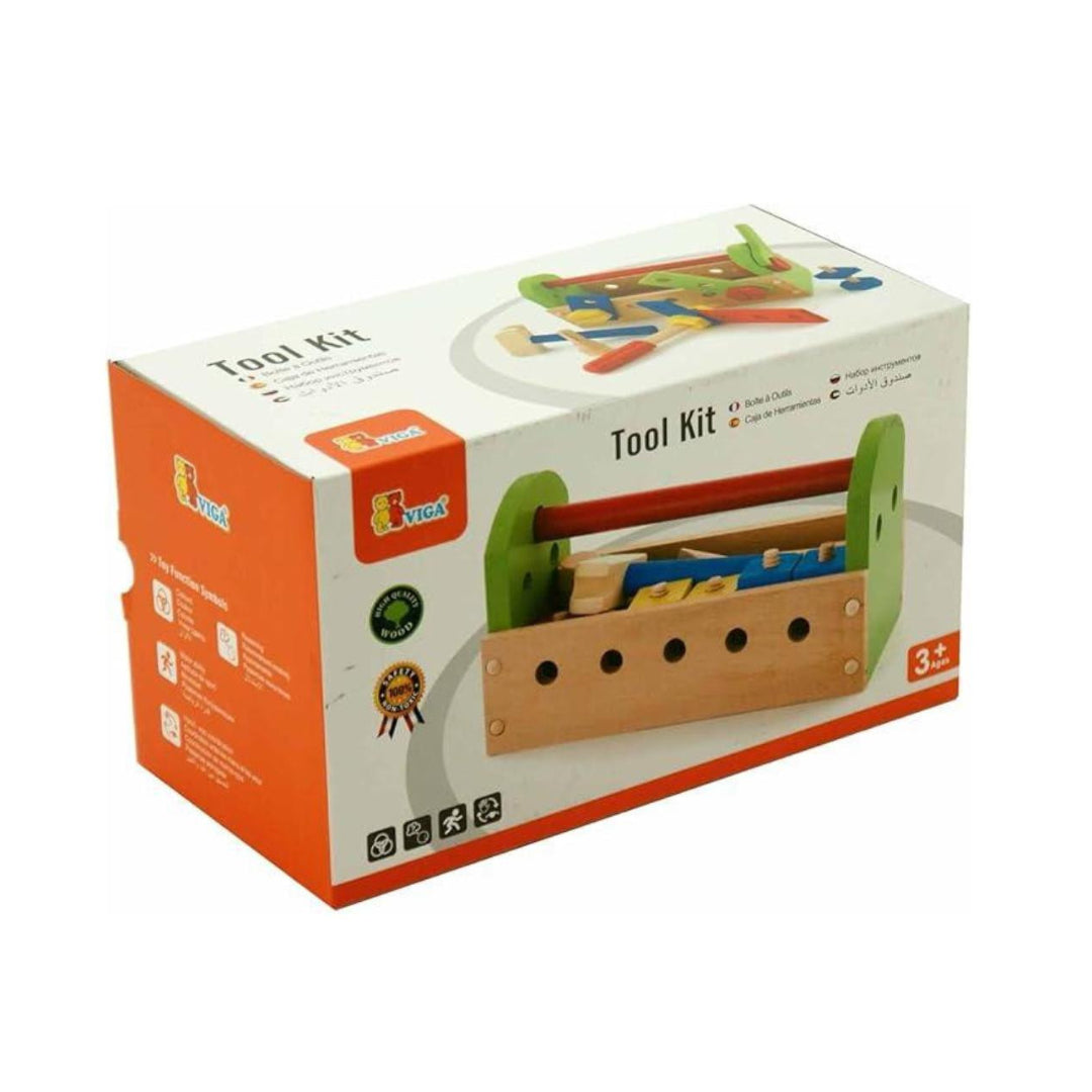 Viga Toys - مجموعة أدوات Wooden 24 قطعة