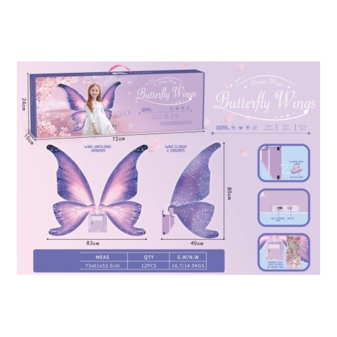 Luminous Fairy Butterfly Wings, LED, Set.