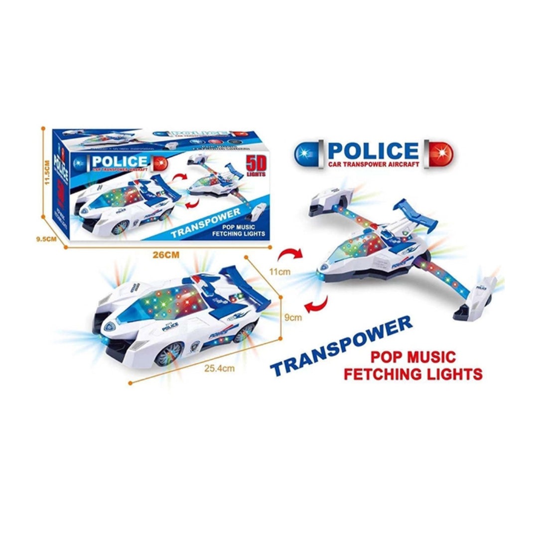 Police Vehicles Aircraft Toys with Automatic Transformation.