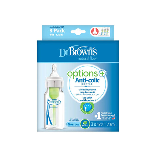 Dr. Browns 4 oz/120 ml PP Narrow Options+ Bottle 3 Pack