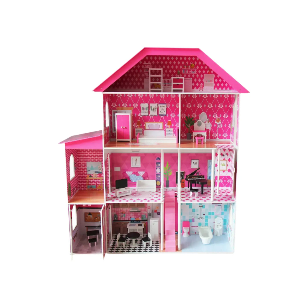 Little Angel Wooden Doll House Pretend Play Furniture Set