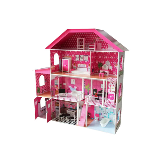 Little Angel Wooden Doll House Pretend Play Furniture Set