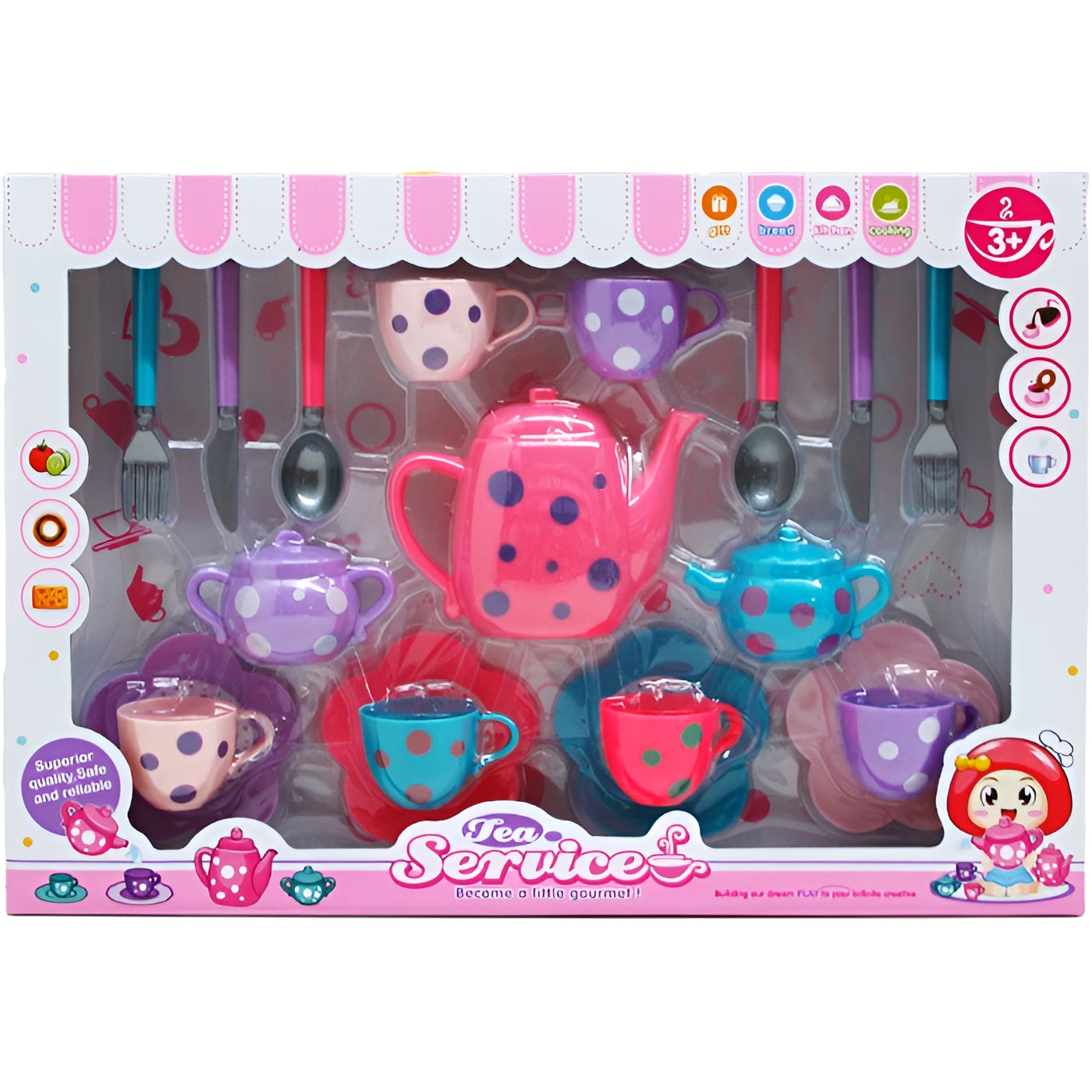 Plastic Spotty Tea Set