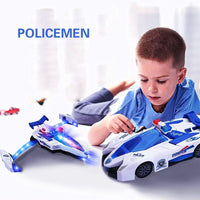 Police Vehicles Aircraft Toys with Automatic Transformation.