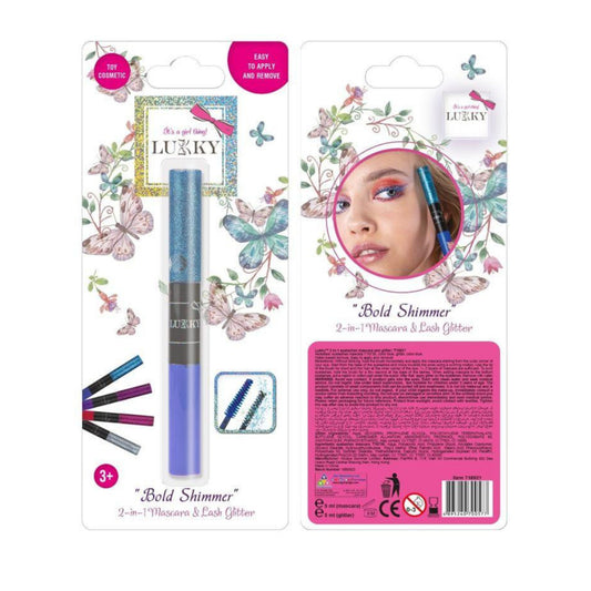 Lukky 2-In-1 Mascara & Glitter For Eyelashes Bold Shimmer Blue 10 ml