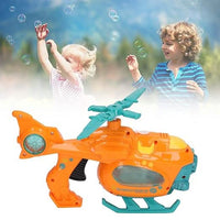 Bubble Blower Toy, Safe Sound Light Helicopter Shape - Superpanda