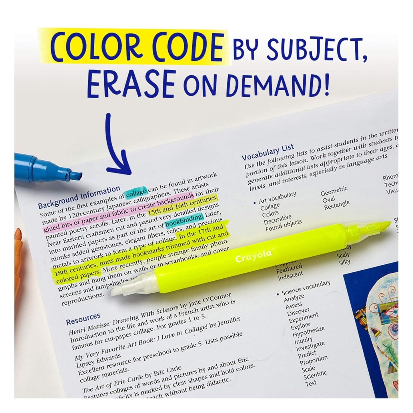 Crayola Take Note Erasable Highlighters - Superpanda