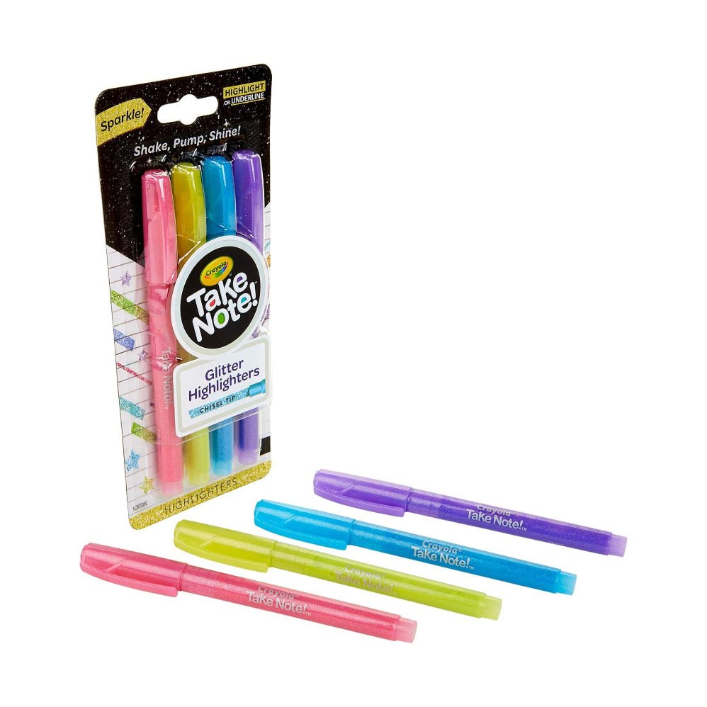 Crayola Take Note Glitter Highlighters - Superpanda