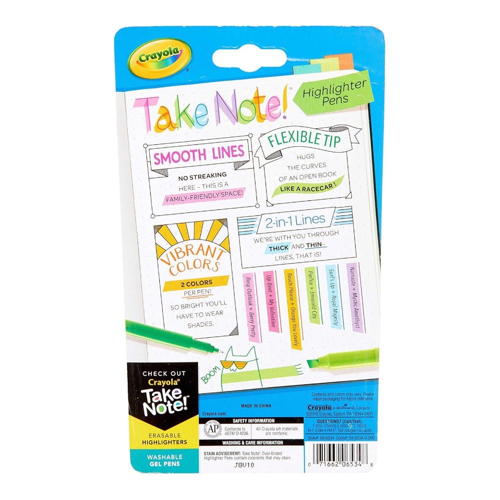 Crayola Take Note Highlighters and Dual Tip Pens - Superpanda