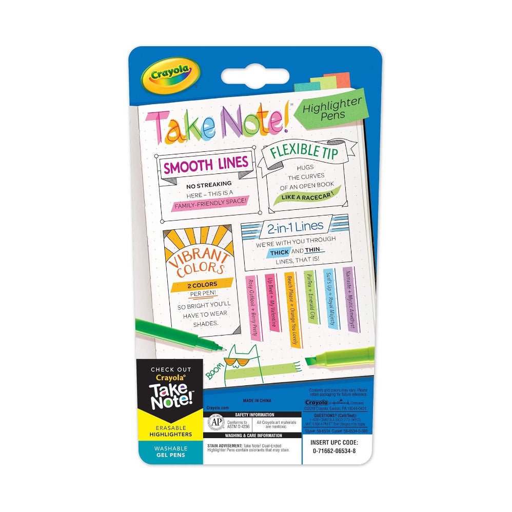 Crayola Take Note Highlighters and Dual Tip Pens - Superpanda