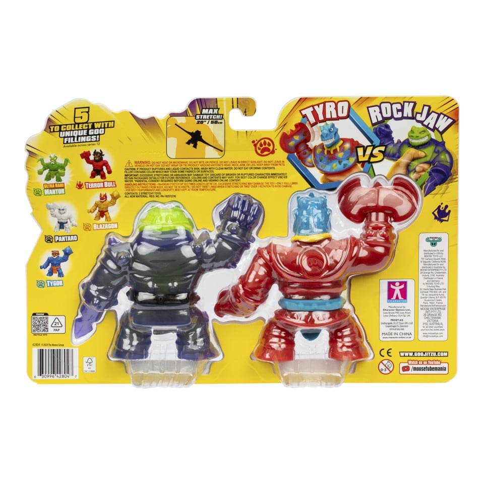 Heroes of Goo Jit Zu S12 Smash Strikers Hero Pack Tyro vs Rockjaw