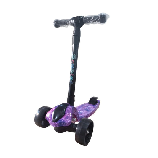 Graffiti Print Foldable children's 3 - wheel scooter Purple - Superpanda