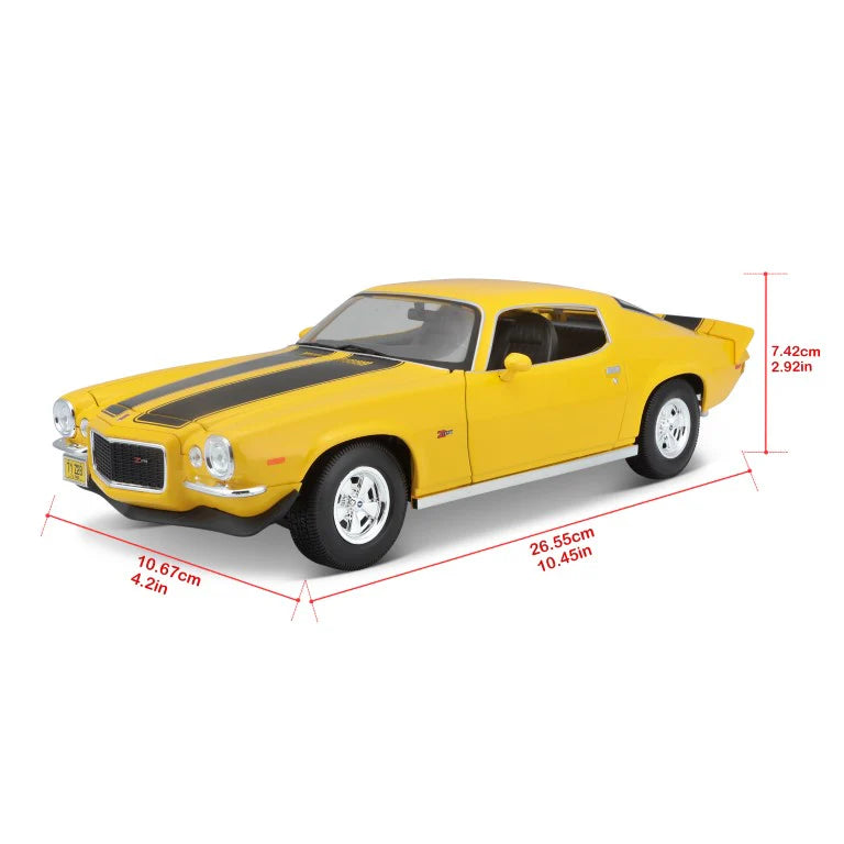 Maisto 1:18 Diecast 1971 Chevrolet Camaro Yellow