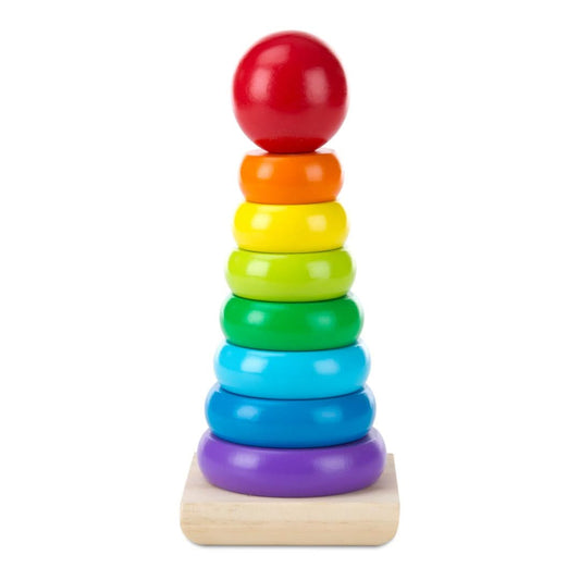 Melissa & Doug Rainbow Stacker Wooden Ring Educational Toy - Superpanda