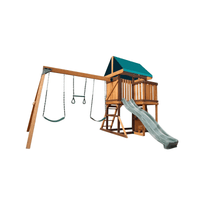 Mount Peak Logan Swing Set & Playhouse with Balcony - Superpanda