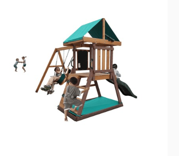 Mount Peak Matterhorn Swing Set & Playhouse - Superpanda