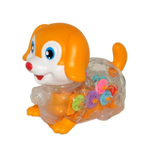 Musical Transparent Gear Dog Toy - Superpanda