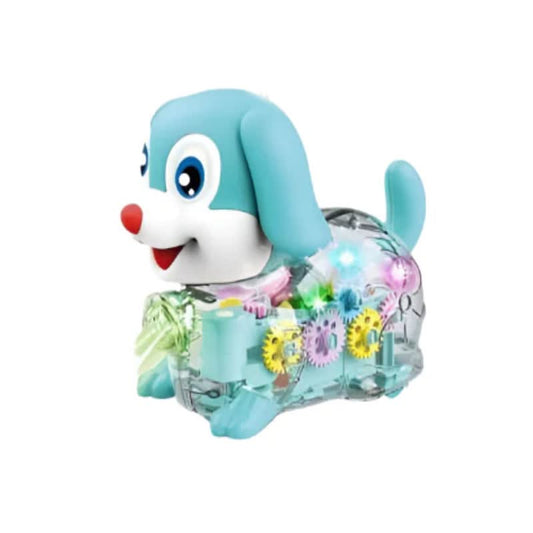 Musical Transparent Gear Dog Toy - Superpanda