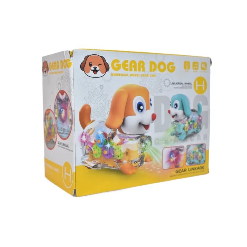 Musical Transparent Gear Dog Toy - Superpanda