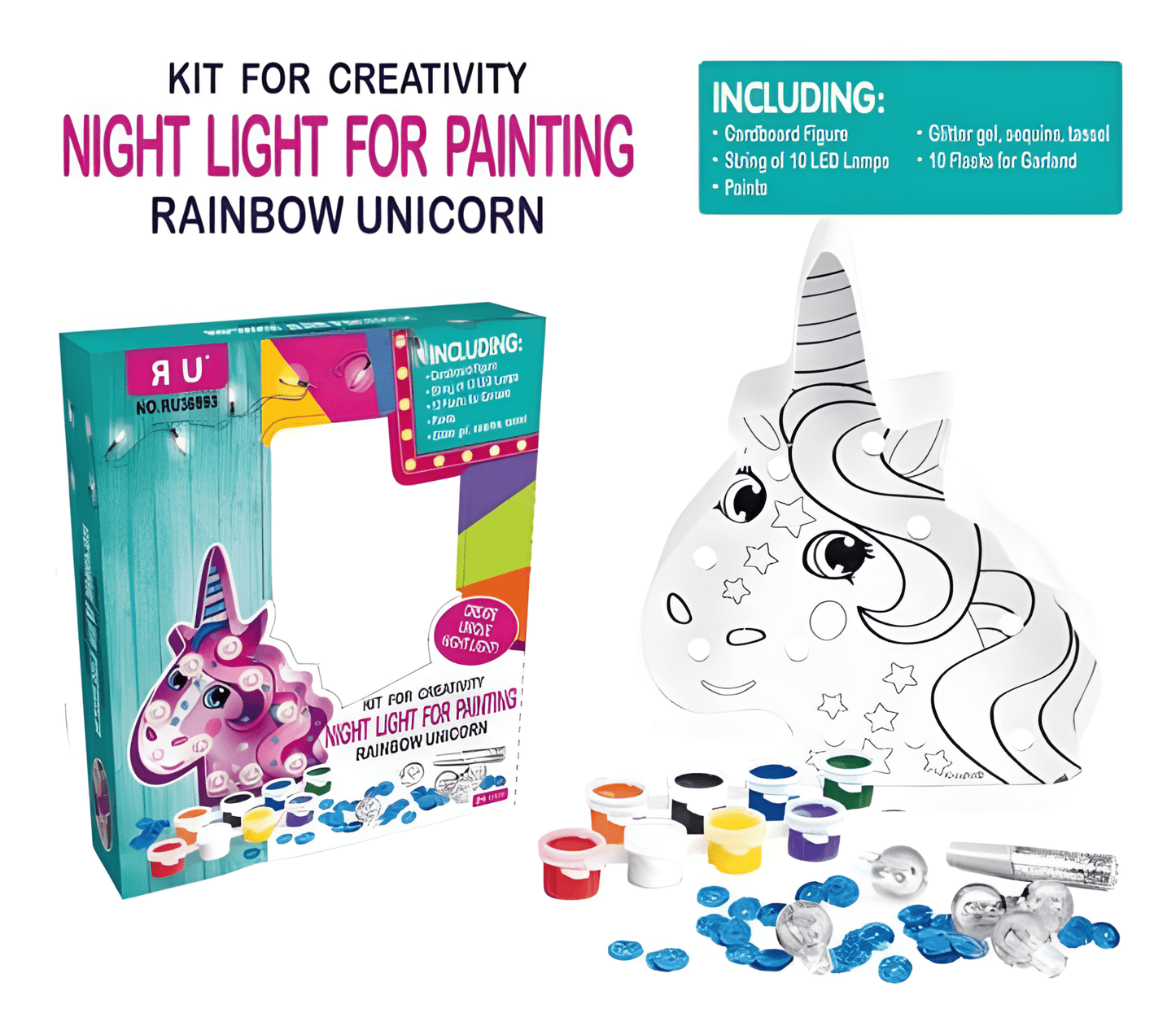 Painting kit Unicorn night light. - Superpanda