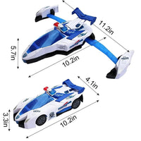 Police Vehicles Aircraft Toys with Automatic Transformation. - Superpanda