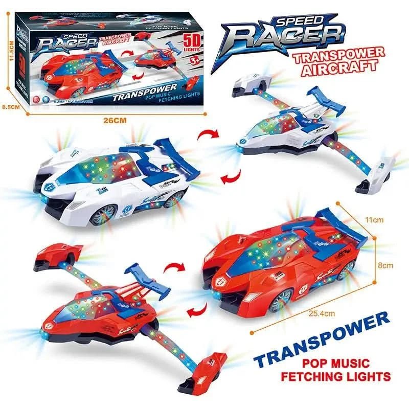 Police Vehicles Aircraft Toys with Automatic Transformation. - Superpanda