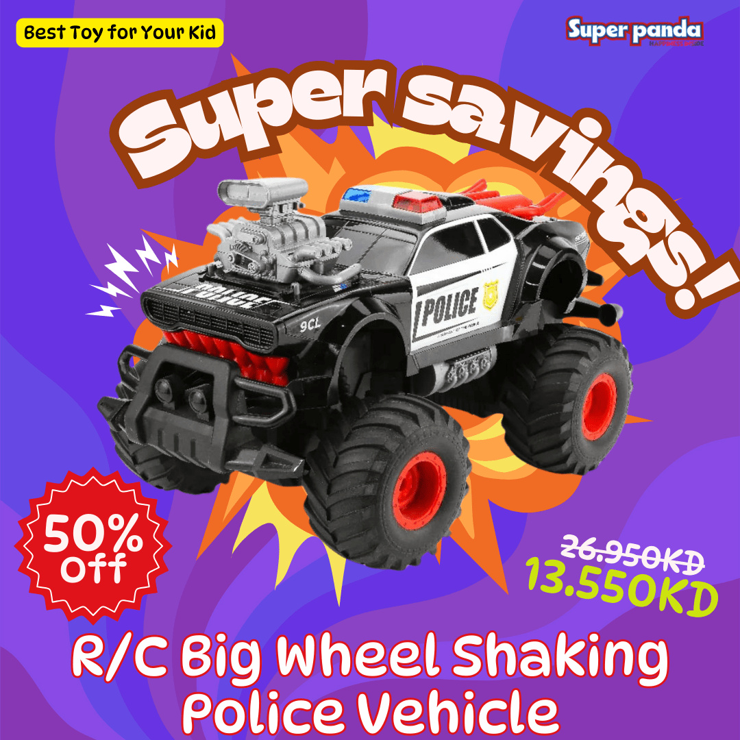 R/C Big Wheel Shaking Police Vehicle - Superpanda