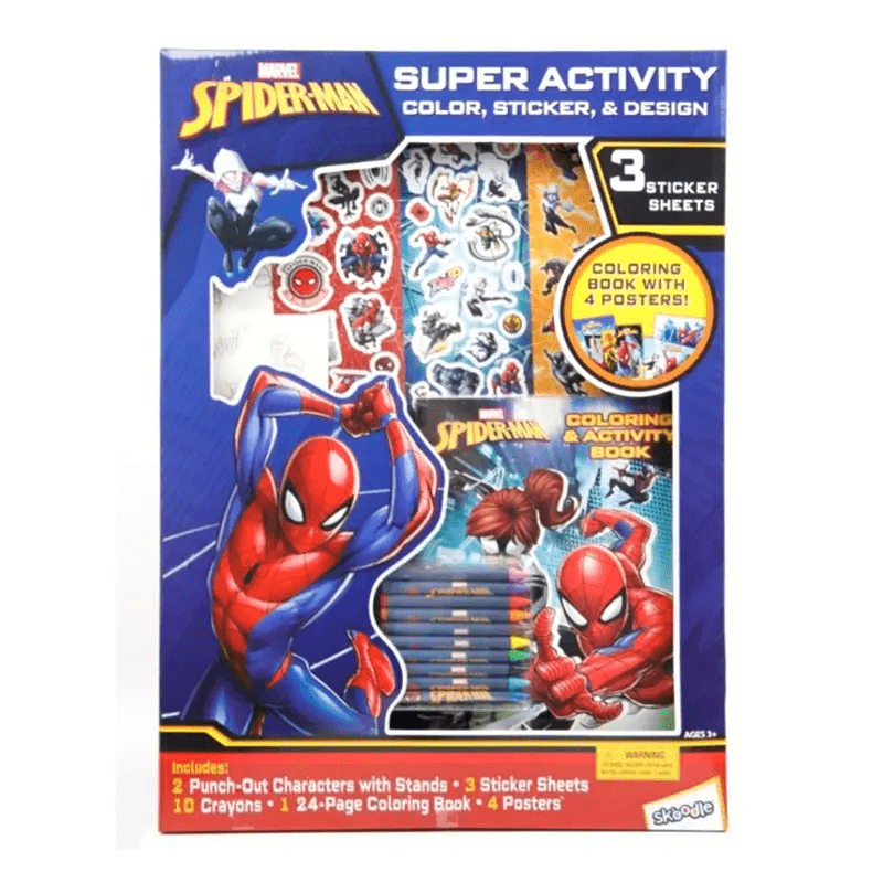 Skoodle Spider - Man Super Activity Color,Sticker&Design Set - Superpanda