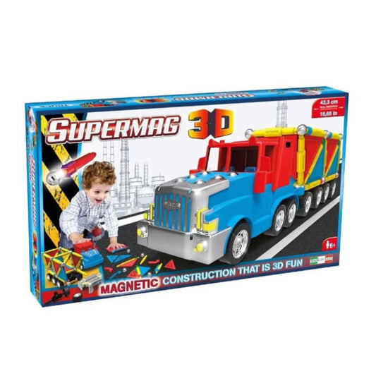 Supermag 3D Truck Magnetic Toy Set 126 Pieces - Superpanda