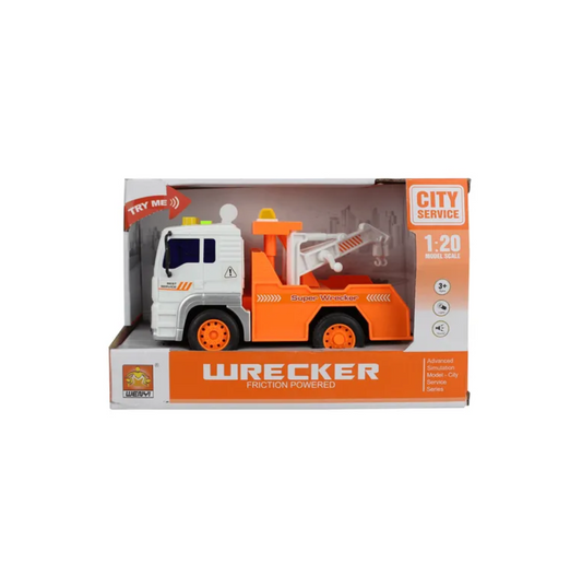 Wenyi Bruder 1:20 Friction Sanitation Truck - Orange