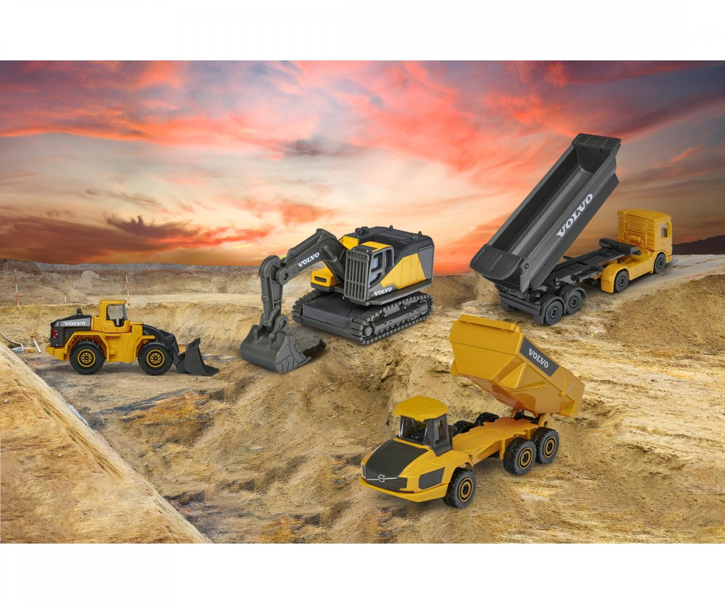 Majorette Volvo Construction 4 Pieces Cars Set