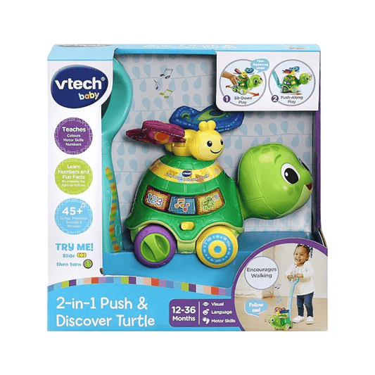 Vtech 2 In 1 Push & Discover Turtle - Superpanda